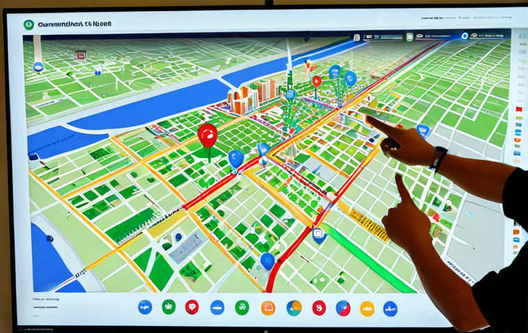 오픈 데이터와 소셜 미디어의 연계 - Community Data Visualization**

"A diverse group of people gathered around a large interactive touch...
