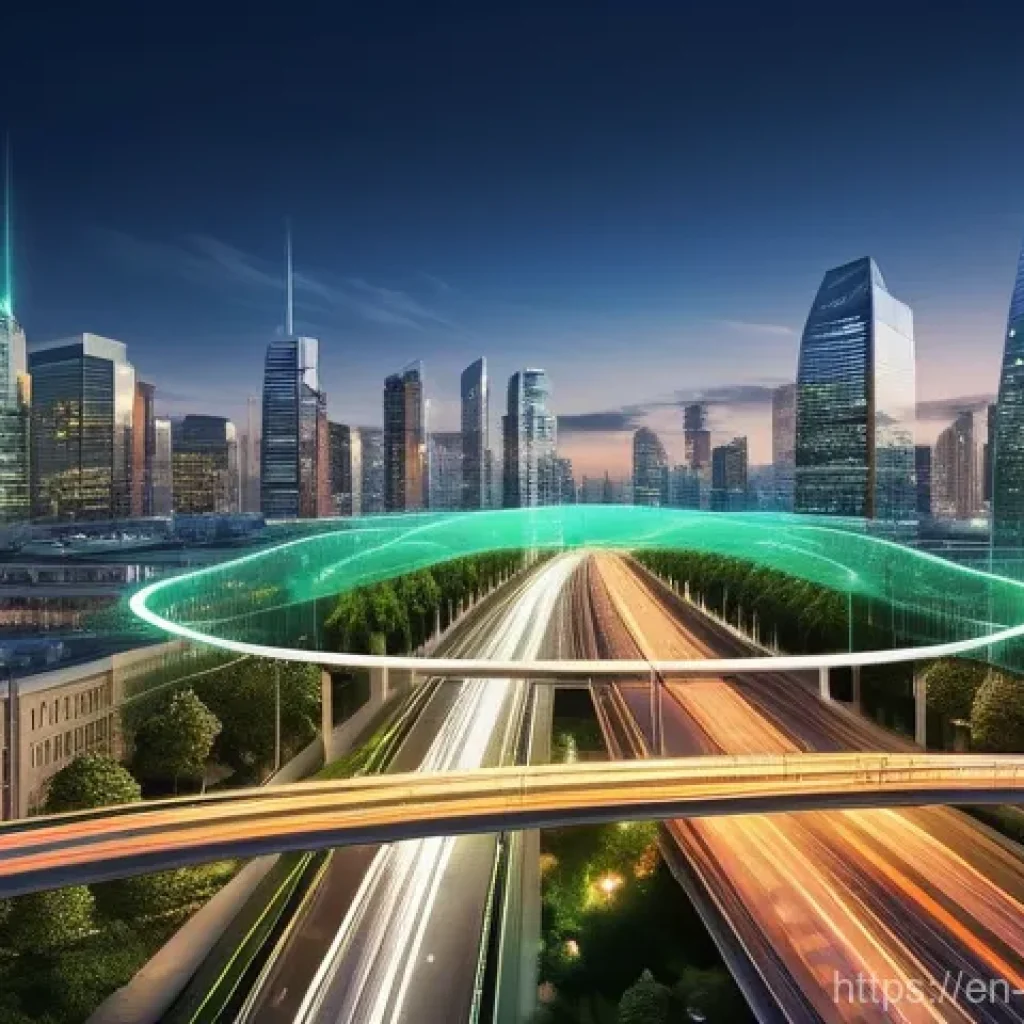 오픈 데이터 활용의 변화를 이끄는 기술 - **A Smarter City Powered by AI and Open Data**
    A panoramic, vibrant cityscape captured from a sl...