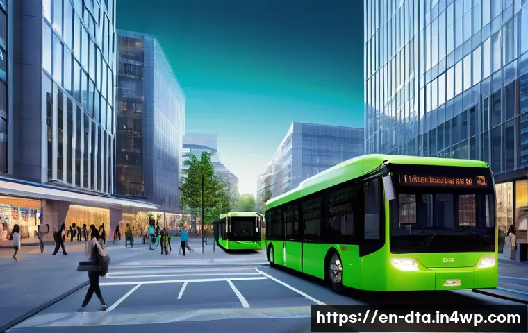 오픈 데이터 활용을 위한 사례 연구 - **Prompt 1: Urban Innovation and Seamless Commutes**
    A vibrant, futuristic city street scene at ...