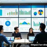 오픈 데이터의 활용 가능성 탐색 - A vibrant modern urban planning workshop scene where diverse professionals—urban planners, environme...